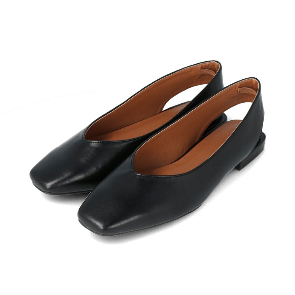 menue (メヌエ) スクエアトゥ バックストラップ パンプス