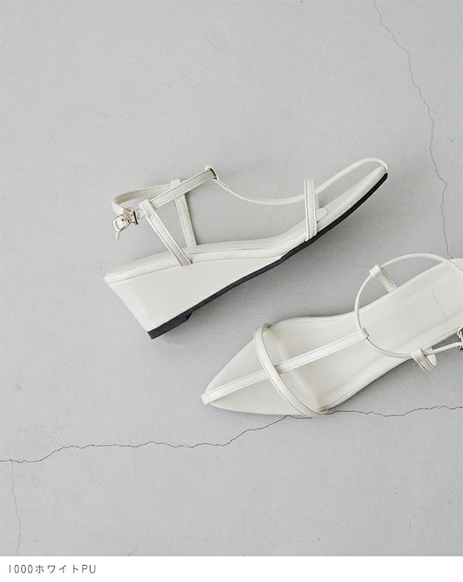 menue (メヌエ) Tストラップ ウェッジヒール サンダル