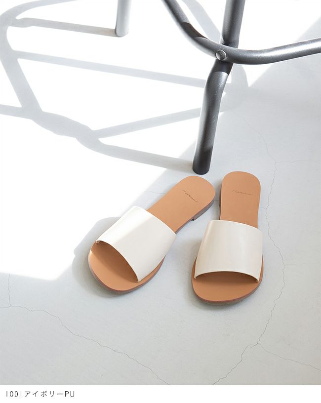 menue (メヌエ) ラウンドトゥ フラットサンダル