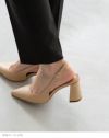 menue luxe (メヌエ リュクス) スリングバック 台形ヒール パンプス