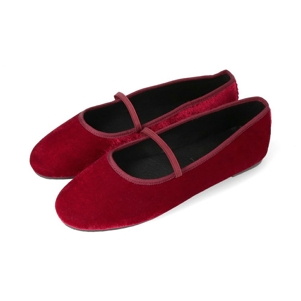 menue (メヌエ) ラウンドトゥ ゴムストラップ バレエシューズ