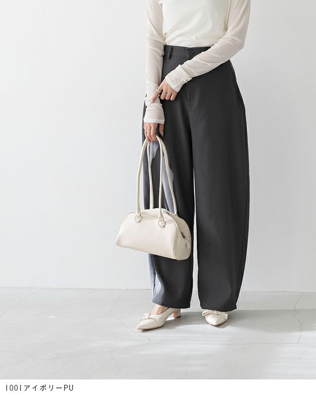 menue (メヌエ) リボンモチーフ ポインテッドトゥ ヒールパンプス