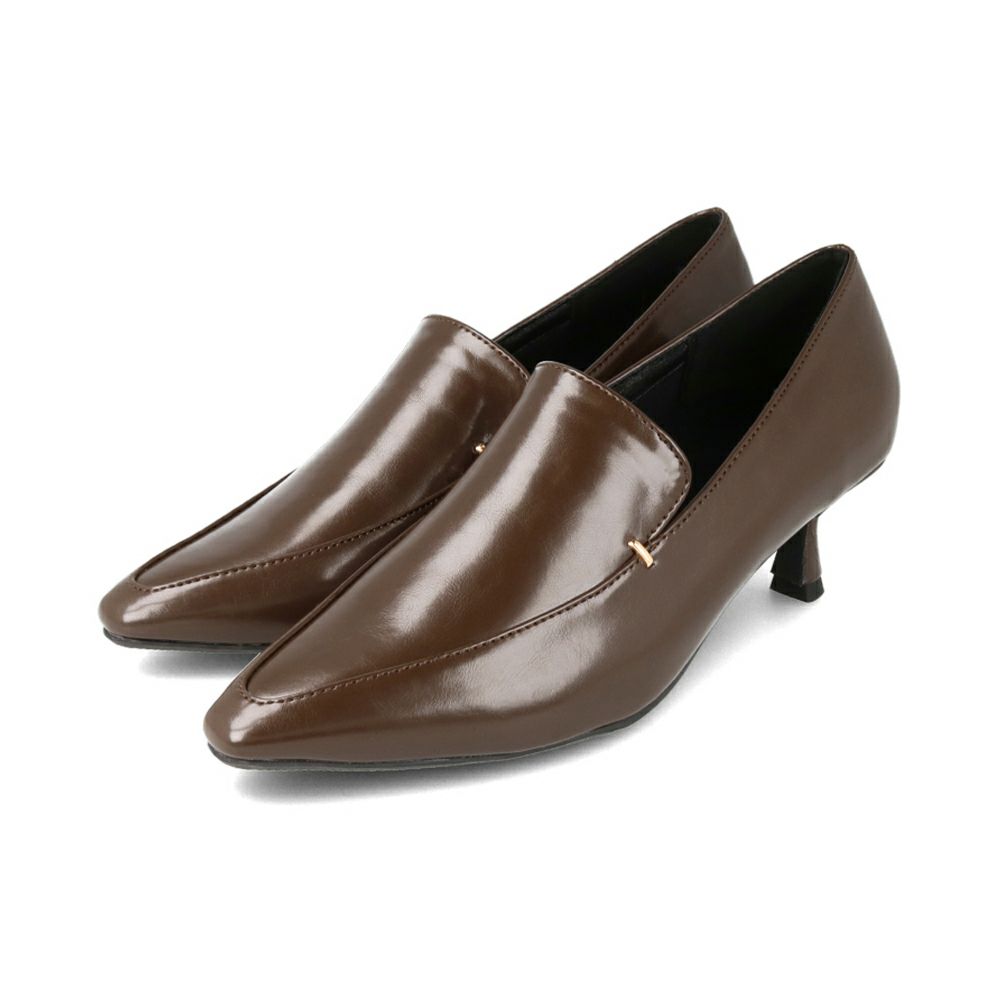 ポインテッドトゥ メタルデザイン ヒールローファー 送料無料 | welleg