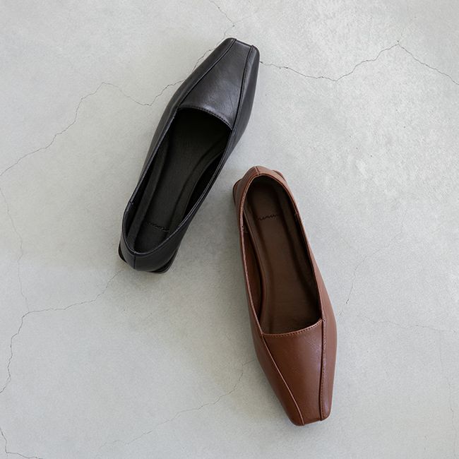 menue (メヌエ) オーバーヒール 甲切り替え ローヒール パンプス