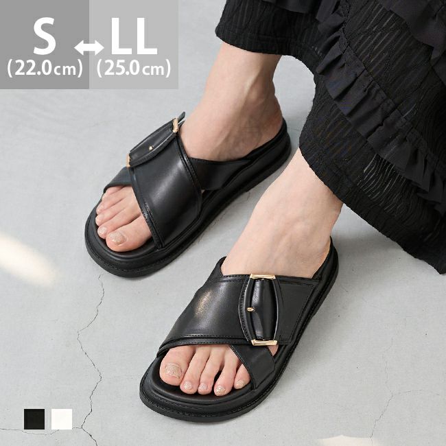 menue (メヌエ) クロスベルト バックル サンダル