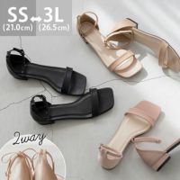 2wayリボン付き ワンストラップサンダル