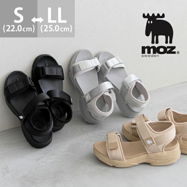 moz (モズ) シンプル 面ファスナー スポーツサンダル