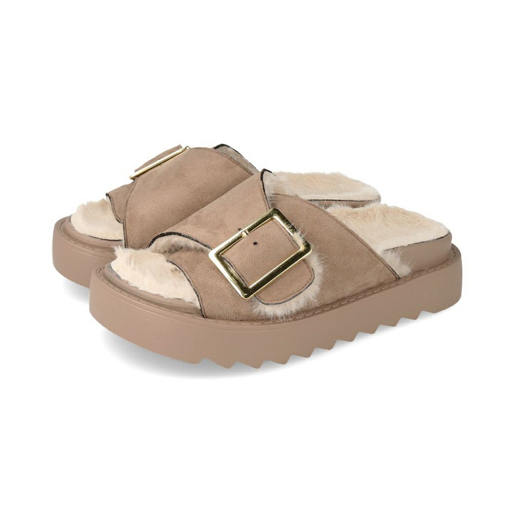 ゴールドバックル 厚底 ファーサンダル 送料無料 | welleg（ウェレッグ